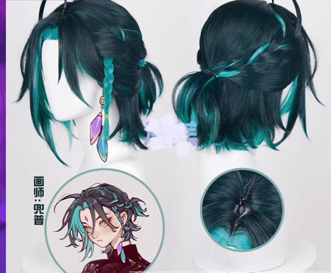 Genshin Impact Xiao Wig, Cosplay, Costume Etsy