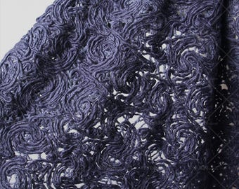 Thick textured embroidered fabric, chunky yarn weave for table cloths, bags cushions, designer materials