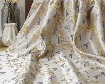 Swallow purple floral embossed jacquard designer brocade  fabric by meter