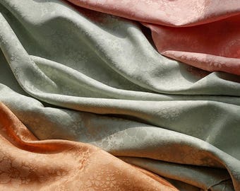 Pastel sakura jacquard designer  embossed fabric by meter