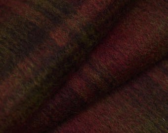 Heavy Mixed-Color Plaid Wool Blend Coating Fabric - 607g/m Thick Winter Coat Tweed - 58" Wide
