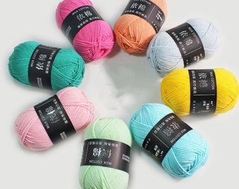 80 colors 4Ply milk cotton Yarn knitting Amigurumi diy hat, clothes, scarh plush toys 50g