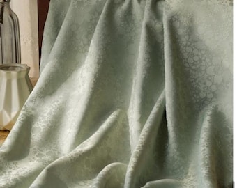 Green Pastel sakura jacquard designer  embossed fabric by meter