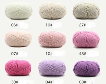 80 colors 4Ply milk cotton Yarn knitting Amigurumi diy hat, clothes, scarh plush toys 50g