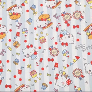Cartoon kitty  100% cotton fabric by half yard