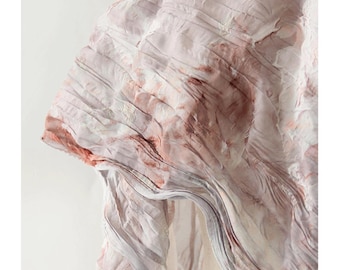 Oil painting style printed fabric, designer fabric, flowy chiffon with natural wrinkles, dress and slip dress sewing fabric