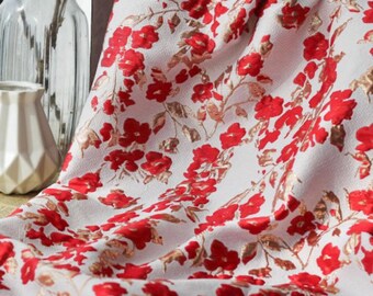 Red golden thread floral jacquard designer  embossed fabric by meter
