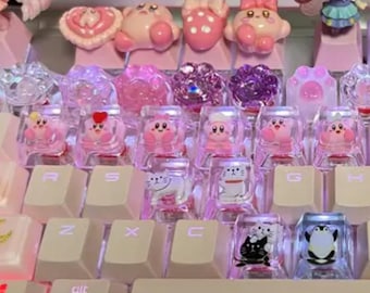 Kirby keybroad cap, keycap, handmade resin OEM R4 12mm height, 1U