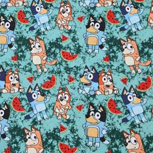 Cartoon bluey 100% cotton fabric by half yard