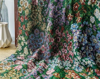 Vintage classic floral embossed jacquard designer brocade  fabric by meter