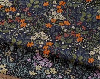 Tela brocada de diseño jacquard con estampado floral vintage de jardín por metro