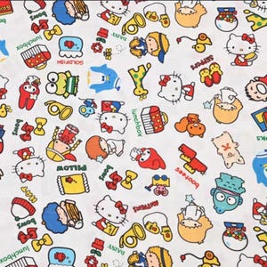 Cartoon kitty  100% cotton fabric by half yard