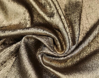 Metallic Foil Chiffon Fabric Shimmer Sheer Dressmaking Fabric for Evening Gown / Slip Dress Fashion Design Gold / Silver | By The Half Metre