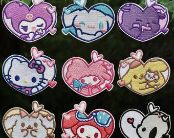 Parche de bordado termoadhesivo, aplique y pegatinas de Sanrio Melody Kuromi