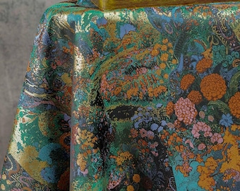 Abstract floral embossed jacquard designer brocade  fabric by meter, upholstery, curtain , sofa fabric