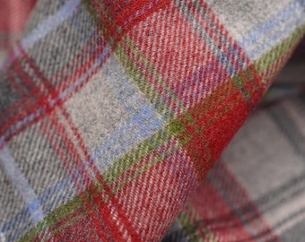 Twill plaid Wool Blend Fabric | 64% Wool Heavy Suiting Fabric | Autumn Winter Coat Skirt Jacket Material |  Tweed Woolen Fabric