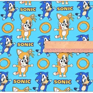 Cartoon bluey 100% cotton fabric by half yard