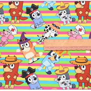 Cartoon bluey 100% cotton fabric by half yard