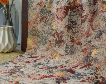 Tela brocada de diseño jacquard con relieve de manchas vintage por metro