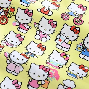 Cartoon kitty 100% cotton fabric by half yard