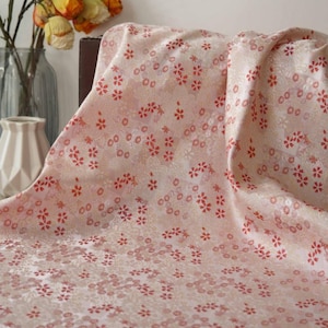 Asian cherry blossom floral  embossed jacquard designer brocade  fabric by meter