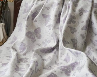 Grey butterfly jacquard designer  embossed fabric by meter