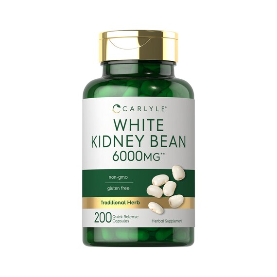 White Kidney Bean Carb Blocker 6000mg 200 Count Nongmo Etsy