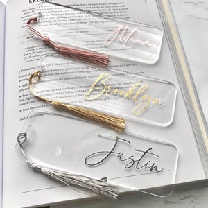Personalized Clear Acrylic Bookmark | Planner Bookmark | Journal Bookmark