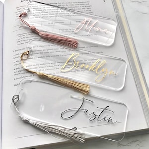 Personalized Clear Acrylic Bookmark | Planner Bookmark | Journal Bookmark