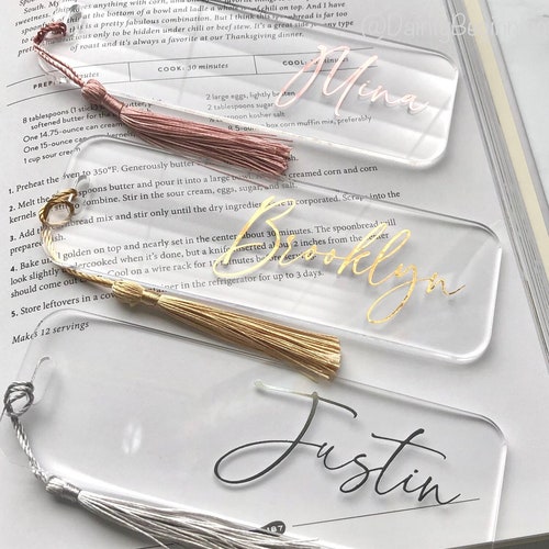 Personalized Clear Acrylic Bookmark Planner Bookmark Etsy