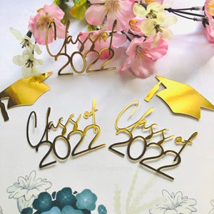 Class of 2025 Cupcake Charm | Congrats Grad Cupcake Topper| Gold Graduation Decor | Grad Cap