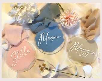 Personalized Acrylic Ornament | Custom Name Tag | Painted Gift Tag | Stocking Tag | Stocking Stuffer