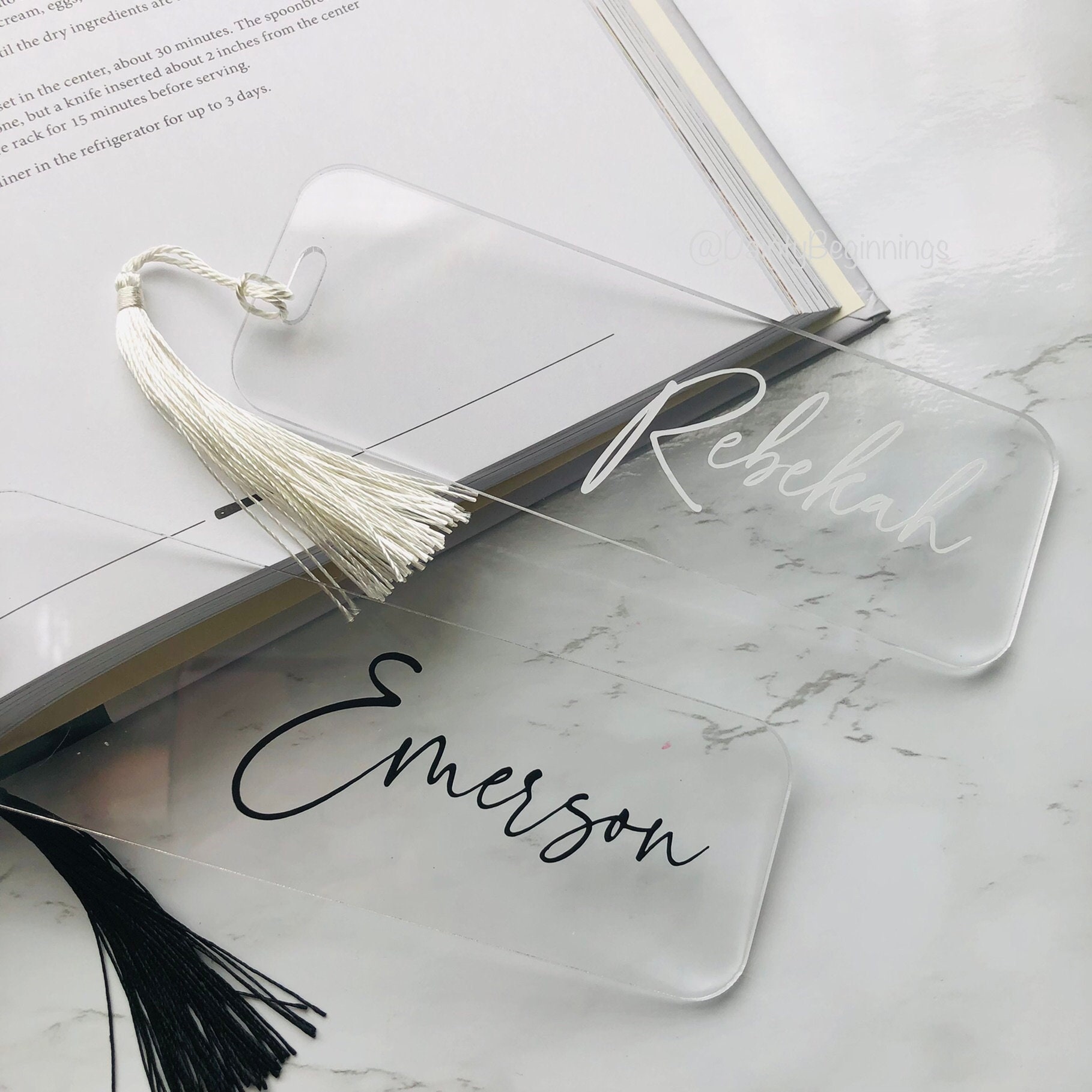 Personalized Clear Acrylic Bookmark, Planner Bookmark, Journal Bookmark