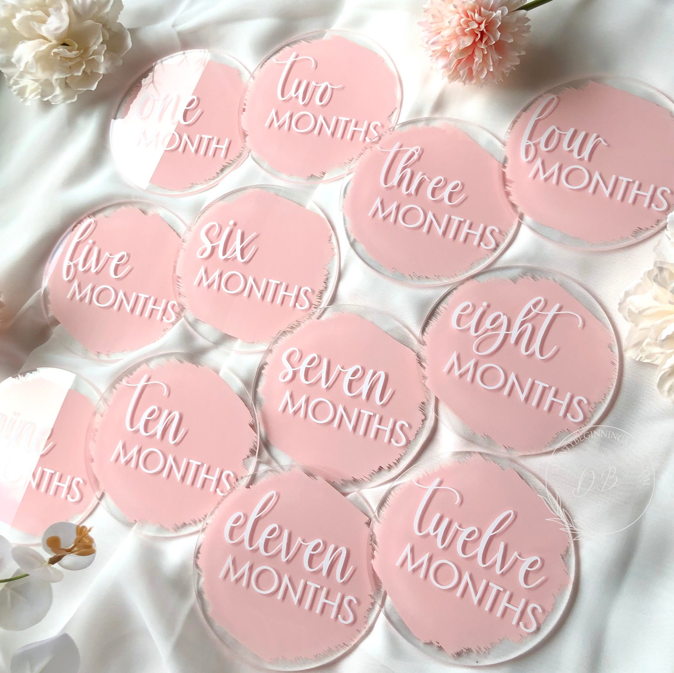 Acrylic Baby Milestones | 12 Months Announcement Set | Newborn Photo ...