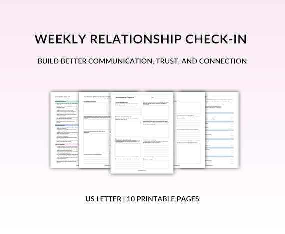 Weekly Relationship Check-In, Communication Worksheets, Monthly Reflection, Relationship Audit, Emotional Connection, Couples Journal