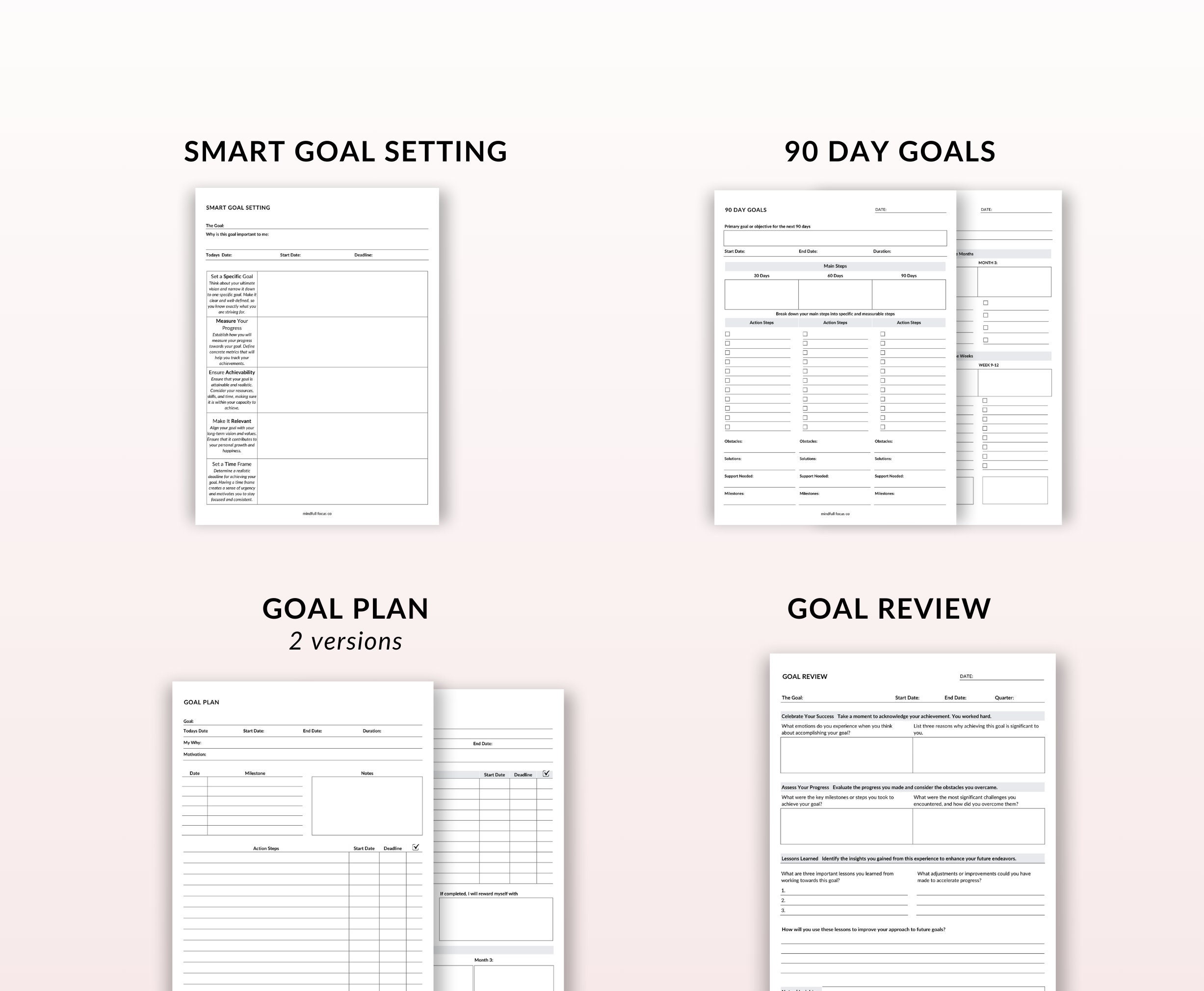 Quarterly Goal Planner, Instant Download, Planner Inserts, Planner Set, Printable Planner ...