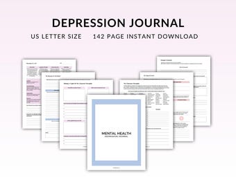 Depression Journal, Mental Health Journal, Self Help Journal, Printable Journal, Depression Tracker, Therapy Journal, Planner Inserts