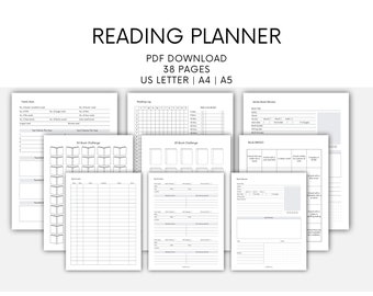 Reading Planner, Reading Journal, Printable Book Reading Planner, Reading Tracker, Reading Log, Reading Challenge