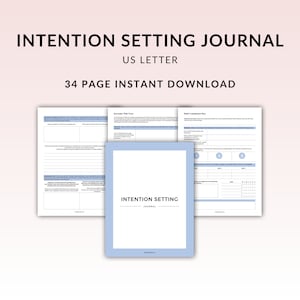 Absichts Einstellung Journal, druckbares Journal, Selbstreflexion Journal, persönliche Entwicklung, tägliche Dankbarkeit, Wellness Journal