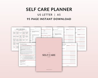 Printable Self Care Planner, Self Care Checklist, Mood Tracker, Self Care Journal, Personal Planner, Planner Inserts, Wellness Planner