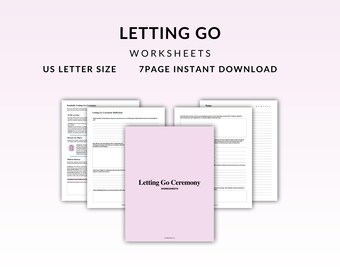 Letting Go, Emotional Healing Journal, Self Care Printable, Mental Health Worksheet, Self Help Worksheet, Emotional Regulation, Therapy Tool