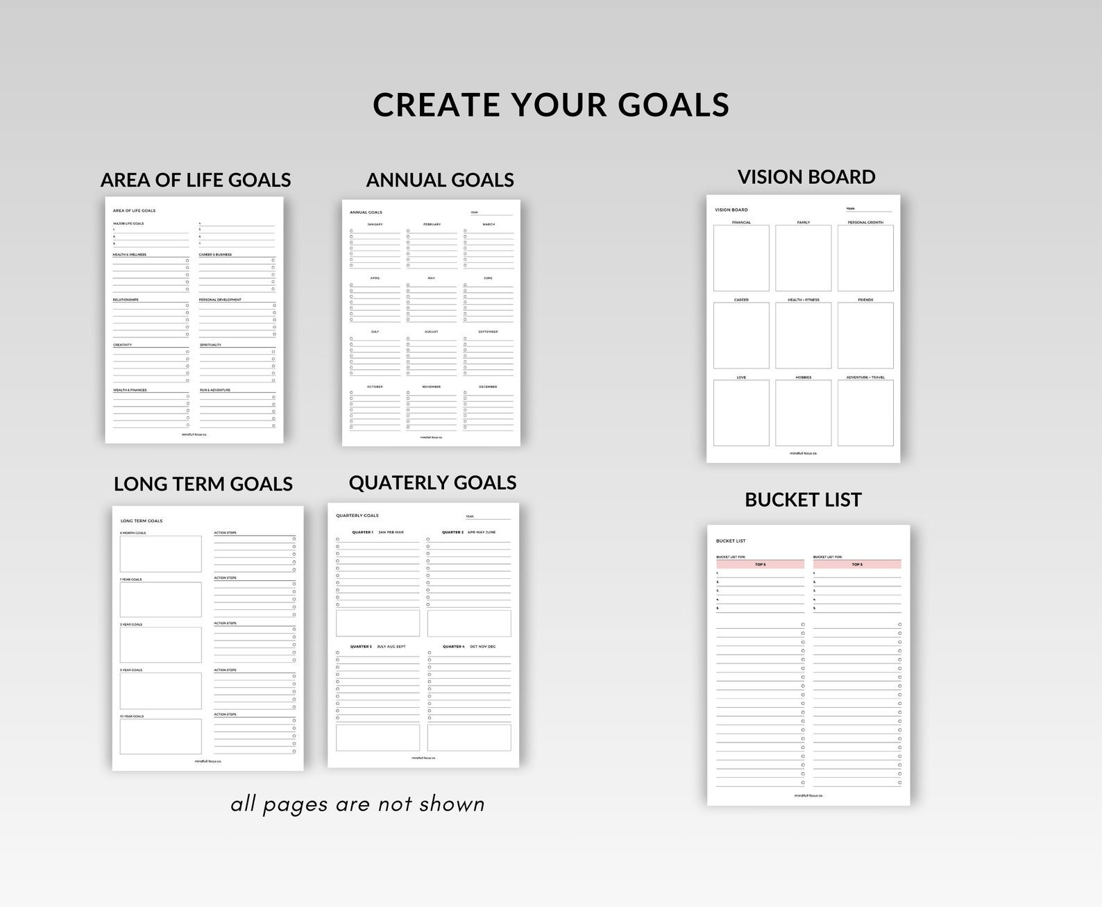 Printable Goal Planner, Productivity Printable, Planner Set, Daily ...