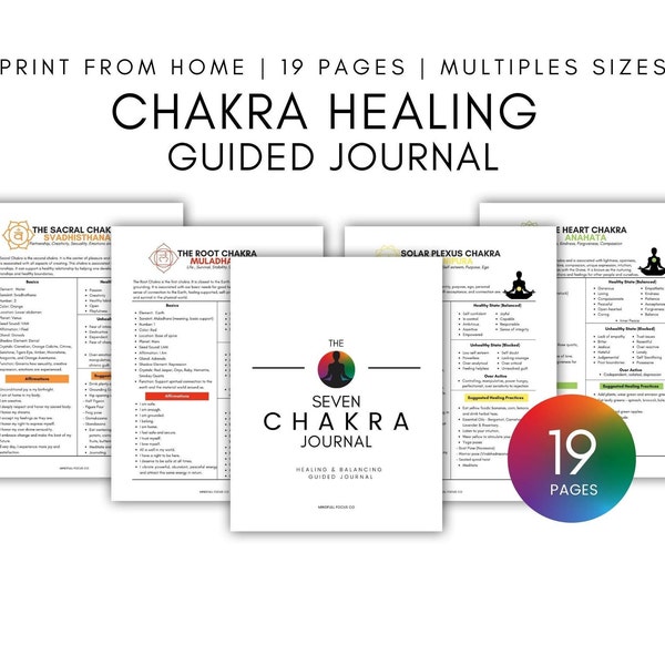 Chakra Journal, Chakra Healing Journal, Chakra Guide, Spiritual Journal, Printable Chakra Journal