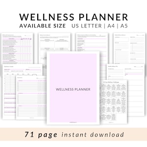 Wellness Planer, Wellness Journal, Printable Planer, Planereinlagen, A4 Planer, A5 Planer, Reflektierendes Journal, Personal Planer