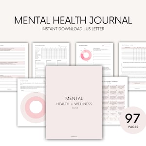 Mental Health Journal, Therapy Journal, Wellness Journal, Reflection Journal, Therapy Worksheets, Therapy Notes, Printable Journal