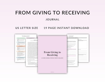 Self-Worth Guided Journal | Self Growth Tool| Guided Journal | Self Love Journal | Therapy Printable Worksheet | Self Help Printable
