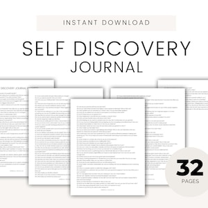 Self Discovery Journal, Therapy Journal, Downloadable Journal Pages, Self Improvement, PDF Journal