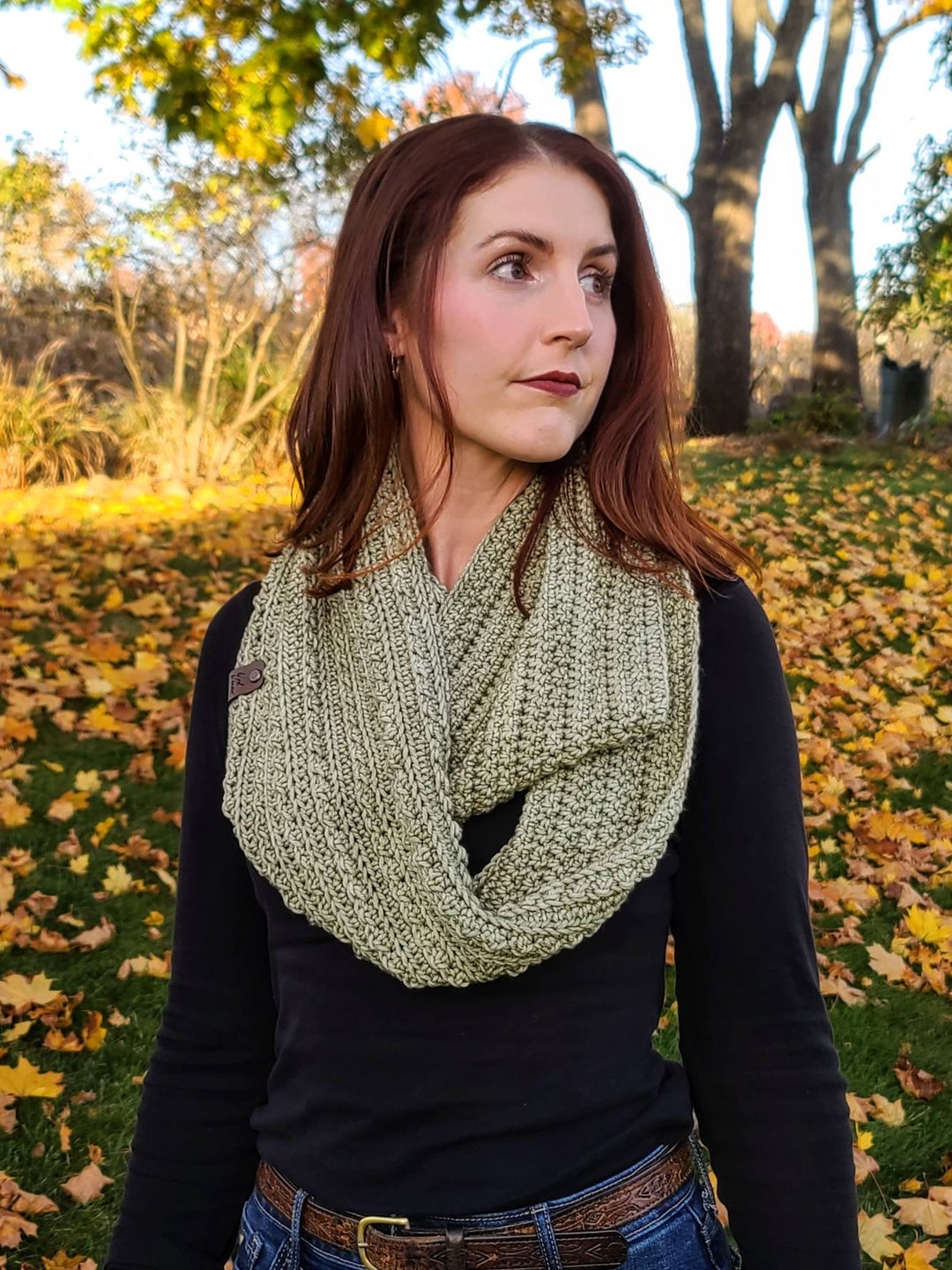 100% Merino Wool Chunky Knit Infinity Scarf Crochet Handmade Boho - Etsy