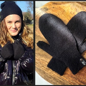 100% Alpaca Handmade IN THE USA Ecofriendly Soft Knit Mittens Crochet Handmade