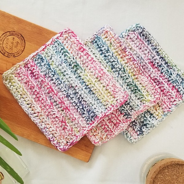 Chunky Crochet Recycled Cotton Dish Cloths | Dish Rags | Wash Cloths PRIDE Crochet Ecofriendly